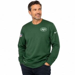 Nike New York Jets Therma Fit Pullover Mens XXL NFL On Field Apparel Green EUC